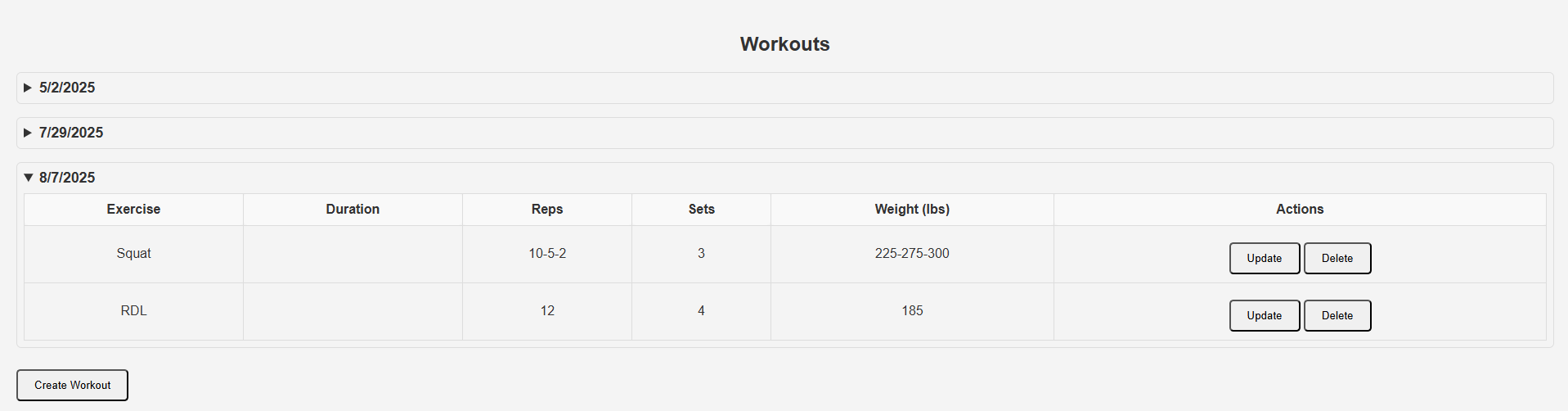 Full Stack Workout Tracker Screenshot